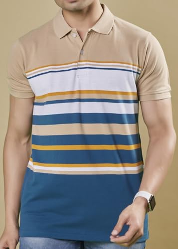 Image of 3BROS Men's Collor Neck Polo T-Shirt, Anti Stain and Half Sleeves, Cotton Blend, Regular Fit Tshirt for Men || Mens t Shirt