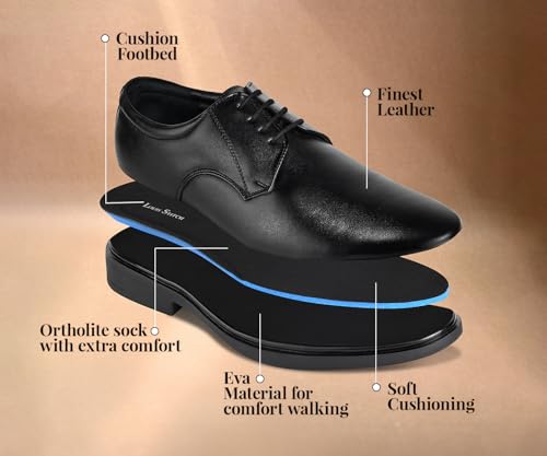 Image of LOUIS STITCH Genuine Leather Shoes for Men | Formal Shoes for Men | EVA Sole Comfort Cushion| LSFX-JB