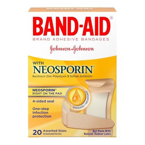 Band-Aid - 5570 Brand Bandages with Neosporin Antibiotic Ointment, Assorted Sizes, 20 ct Cover