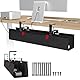 Univivi Kabelkanal Schreibtisch Schwarz, 70cm Ohne Bohren Kabelmanagement Schreibtisch Fexibel Oganizer, Klemmen/Schraubmontage, Stabiles Wasserfestes Kabeltray für Büro und Zuhause