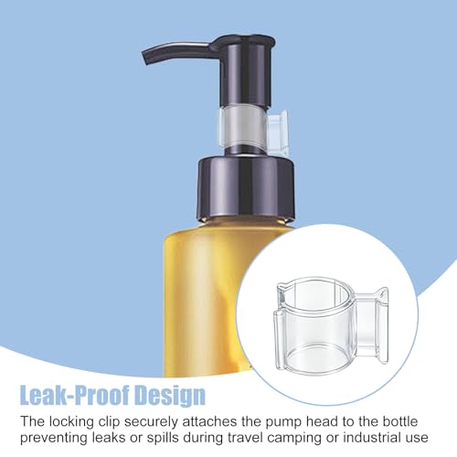 10 Pcs Leakproof Cosmetic Dispenser Pump Lock Clip,Clamp for Lotion Shampoo Cleansing Oil Bottles,Medium Size PP Plastic Leak Locks,Travel & Camping Friendly Accessory (10Pcs Transparent) - Thumbnail 5