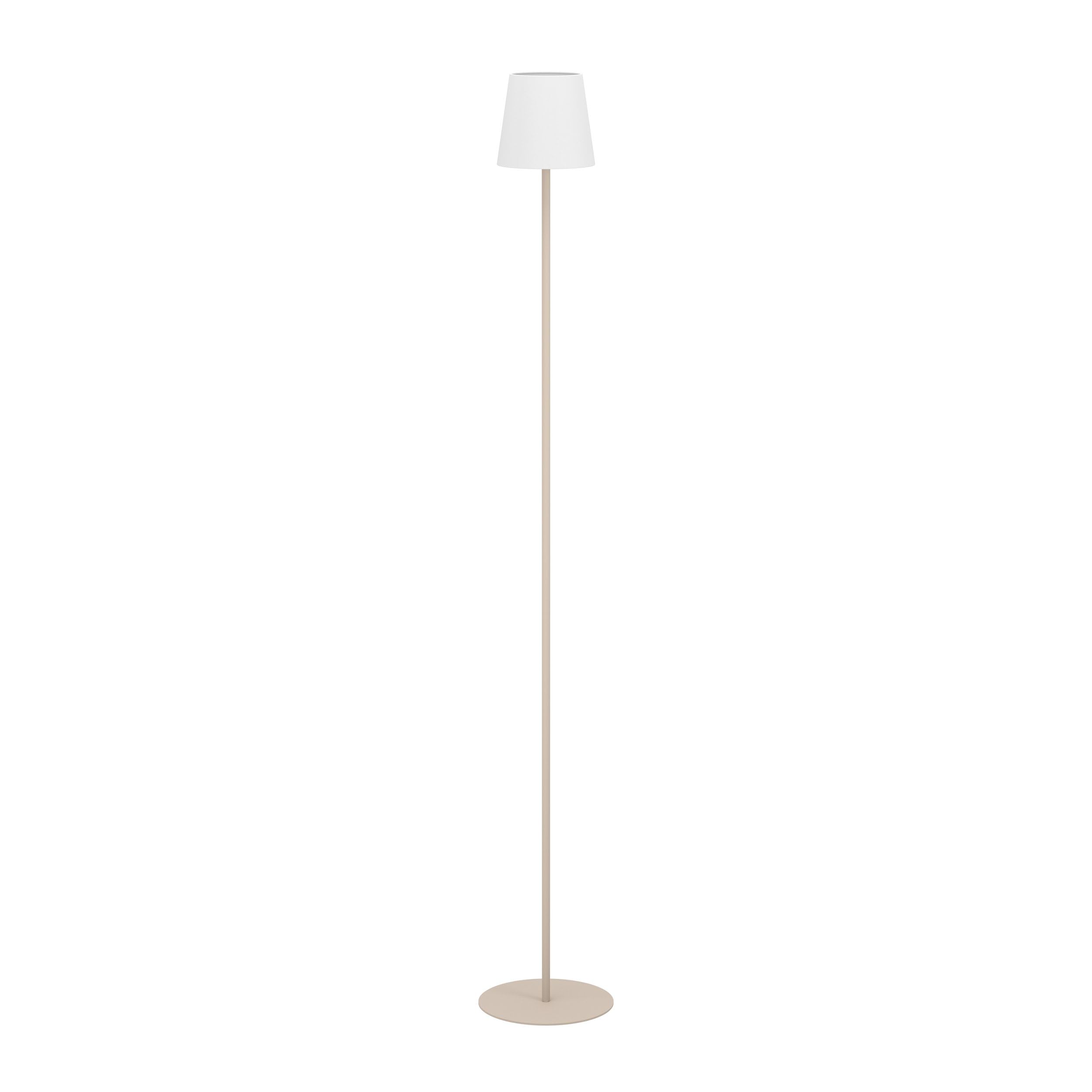 Eglo Floor Lamp Fiorana, Corner Standing Light Minimalist, Fixture in Sand Colour with White Lampshade, Living Room E14 Socket, H 140.5 cm — image 1