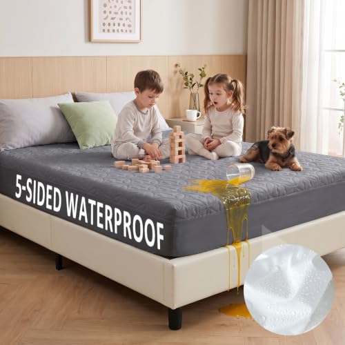 RestTwill 5-Sided Waterproof Mattress Protector, Noiseless Bedding Pad - image 5