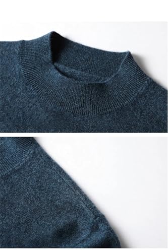 Dcvmvmn Men Autumn Winter Wool Sweater Casual Half High Collar Pullover Sweater Solid Long Sleeves Warm Sweater Brown Gray3