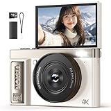 デジカメ AEKOMi 4K動画撮影 64MP画素 フリップ デジタルカメラ AFオートフォーカス コンパクトカメラ 16Xデジタルズーム 手振れ補正 3.0インチIPS スクリーン 32GB Micro SDカード付属 充電式 小型軽量 修学旅行 子供/学生/初心者に向け 日本語説明書