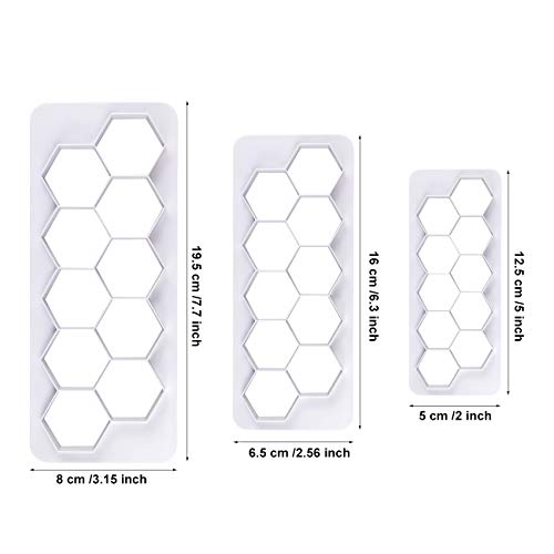 Mity Rain Hexagon Cookie Cutter - Geometric Multicutter- Football Cake Fondant Cutter - 3 Size,Hexagon Biscuit Cutters,Novel Creative Cake Decorating #TOP1