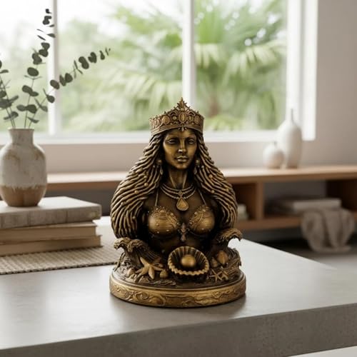 Estatua Yemaya Orisha pintada a mano 5 pulgadas miniatura 6