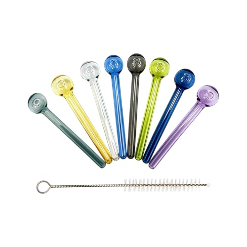 Glass Oil Burners 8-Pieces Colored Glass Oil Burners Multiple Replacement Options
