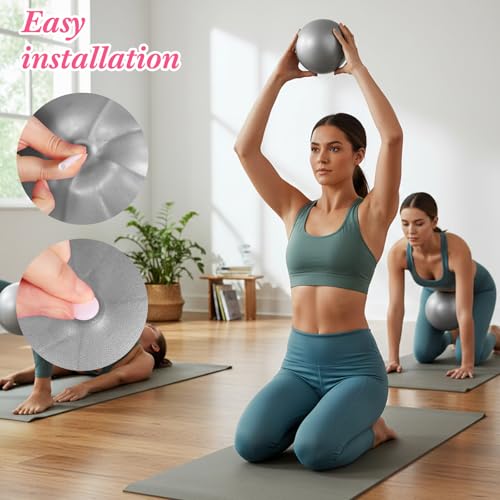 Image of 4 Pcs Small Exercise Pilates Ball Bulk 9 Inch Mini Yoga Balls Anti Burst and Slip for Stability, Fitness, Physical Therapy, Stretching & Core Workout at Home Gym Office Class