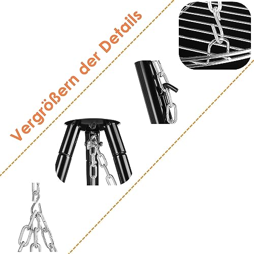 Schwenkgrill mit Feuerschale und Holzkohlegrill für den Außenbereich