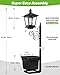 Outdoor Flower Pots 2 in 1, Solar Lamp Post with Planter, Metal Pole, Wall Mount/Standing Solar Planter Lights IP65 Waterproof, Decorative Lamp for Garden, Patio, Porch, 1-Pack (Flowers not Included)
