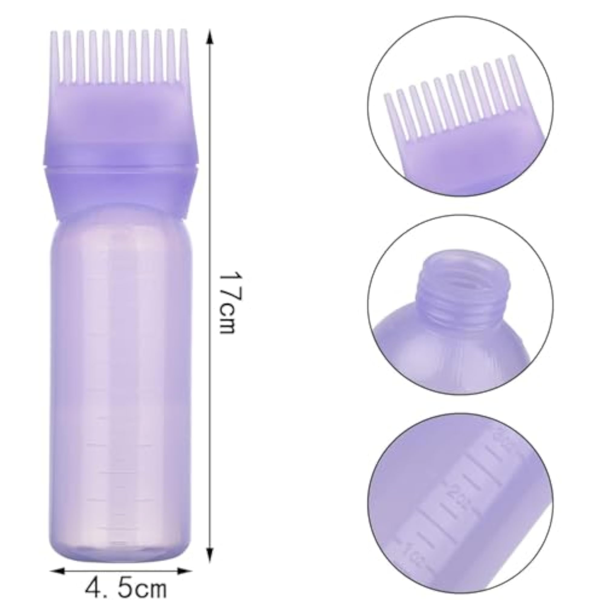 Hair Oil Applicator Bottle with Comb