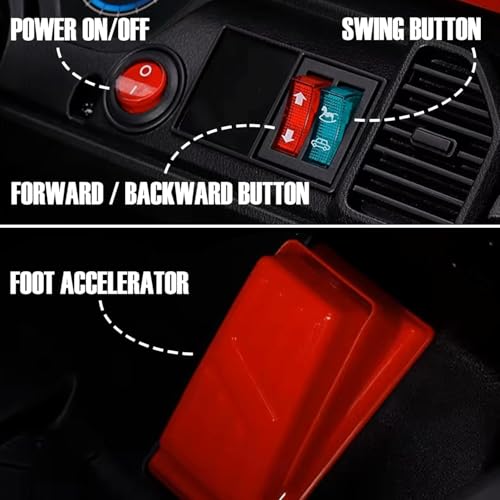 Image of Little Rides Battery Operated Jeep for Kids, Ride on Toy Car with RGB Windshield Light & Music | Electric Jeep 12v Battery Car | Baby Big Car for Kids to Drive 2 to 8 Years Boys Girls (Red)