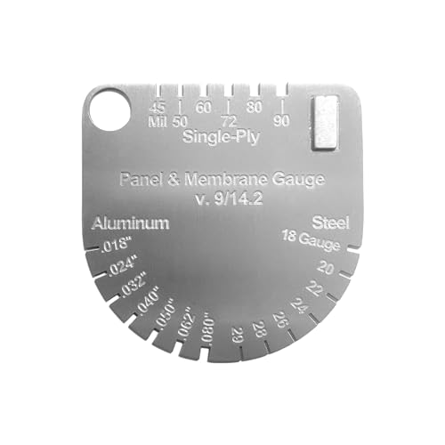WAKALALA Professional Roofing Thickness Gauge Tool | Magnetic Stainless Steel Metal Gauge for Single/Double Layer Membrane & Sheet Material | High Precision Metal Roofing Inspection & Building Tool