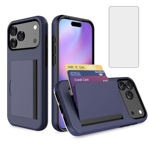 Coque iPhone 17 Pro fine anti-rayures avec vitre écran et porte-carte