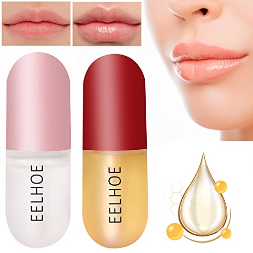 Brillo para labios,Relleno labial natural, juego de rellenos Contiene brillo labial diurno y nocturno para labios claros para labios llenos e hidratados Dar volumen,Base humectante con brillo Cover
