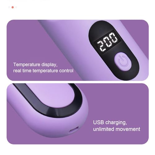Cepillo alisador de cabello inalámbrico portátil violeta miniatura 2