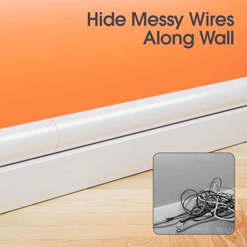 Cord Hider Kit, 56.7in Cord Covers for 2-3 Wires on Wall, Paintable Cable Hider Wire Covers for Cords on Wall, Cable Cover Raceway Cord Hider for Walls Mount Tv, W1.57 H0.59in, White by Wuitaouy - Image 5