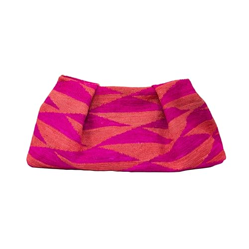 Sensi Studio, Sisal Maxi Pouch, One size, Pink-Red