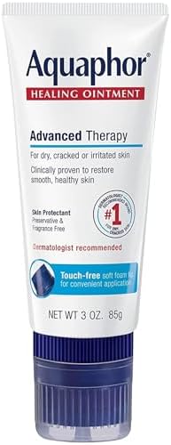 Aquaphor Healing Ointment Advanced Therapy Skin Protectant with Touch-Free Applicator, 3 Oz Tube, Pack of 3