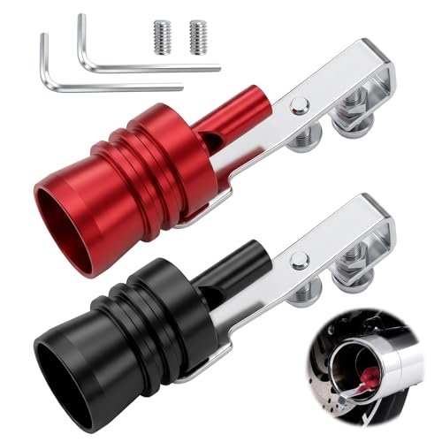 2Pcs Sifflet Turbo Échappement Voiture, Sifflet Pot Échappement Aluminium, Bruit Échappement Sport Voiture, Turbo Whistle Sound Universel pour Pot...