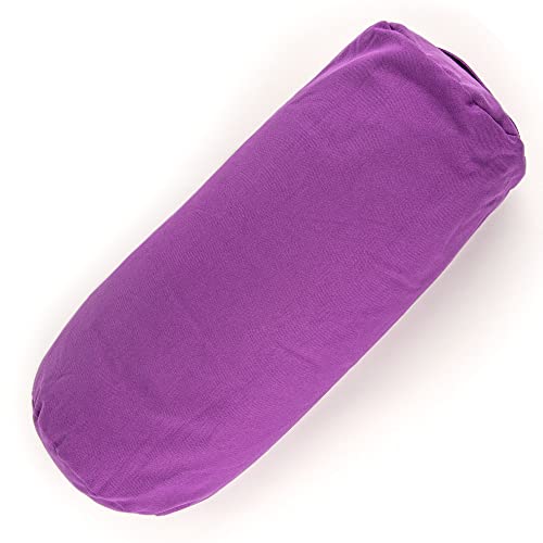 Myga RY1146 - Support Bolster Pillow for Restorative Yoga - Soft Stable Cushion for Pregnancy Yoga, Exercise Prop with Carry Handle - 63 x 25cm - Plum