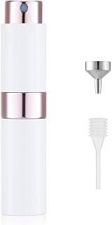 LISAPACK 8ML Atomizer Perfume Spray Bottle for Travel, Empty Refillable Cologne Dispenser, Portable Sprayer (White)