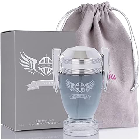 NovoGlow Invincible, Eau de Parfum Spray for Men, Great Gift, Masculine Fragrance, Daytime and Casual Use, for all Skin Types, 3.4 Fl Oz with a Suede Pouch Included Cover