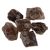 Cristales de cuarzo ahumado natural, gema, piedra en bruto, mina de té, cristal de roca original, espécimen mineral, sanación, reiki, decoración del hogar(100g)