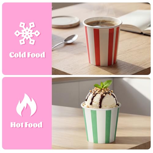 Image of Zeyune 500 Pieces 4.5 oz Ice Cream Cups Disposable Bulk Ice Cream Bowls Yogurt Dessert Cups Disposable Soup Bowls for Snack Hot or Cold Food, Wedding Baby Shower Birthday Party Supplies, 10 Colors