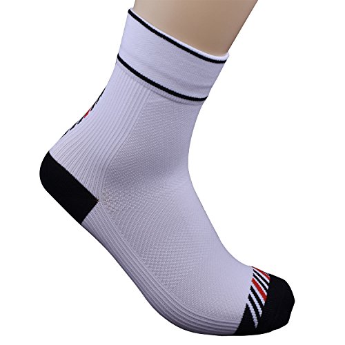 Gosuban Low Cut Compression Sock for Women and Men Plantar Fasciitis Sock Heel Ankle & Arch Support (White,Medium)