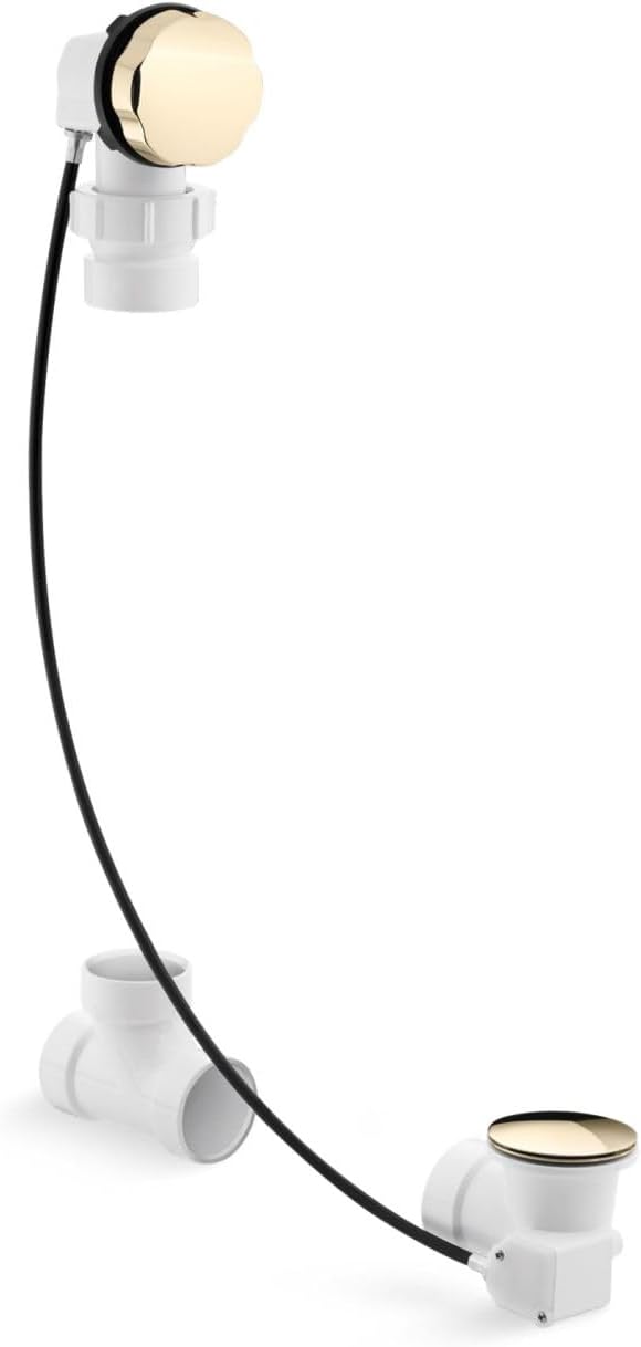 Kohler K-7214-2MB Clearflo 1 1/2" Bath Cable Drain, Vibrant Moderne Brushed Brass