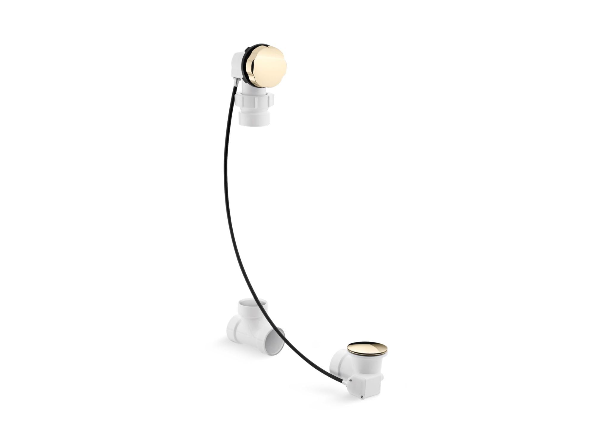 Kohler K-7214-AF Clearflo - Scarico per vasca da bagno, meno tubi in PVC, oro francese, vibrante