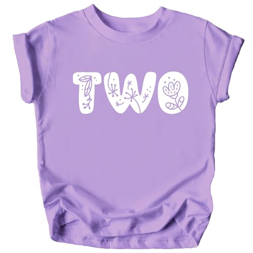 Image of Floral Numbers Ages 1-7 Birthday Girl Shirt for Baby & Toddler Youth Girls