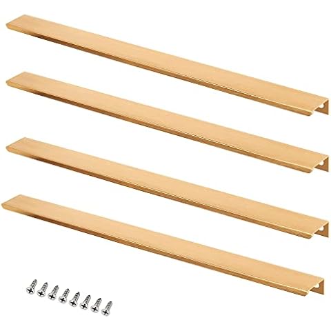 TOPHOME 4 Stück 400 mm Rückenmontage Fingerkantenzug versteckter Griff für Zuhause, Küche Cover