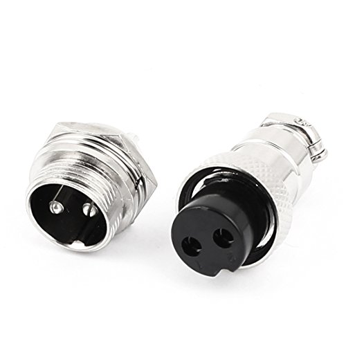 2 Sets Conectores de Aviación Audio y Video GX16-2 16mm 2 Pin miniatura 2