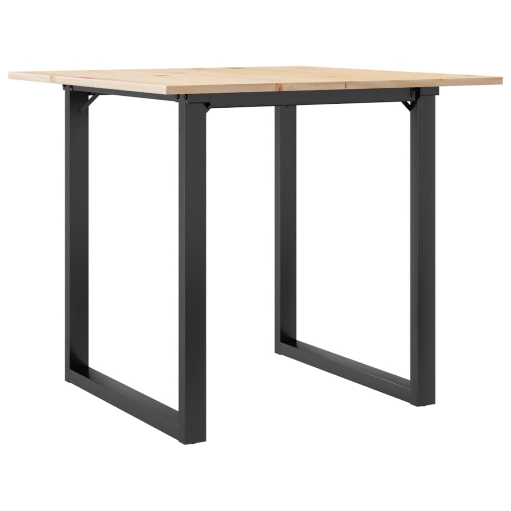 vidaXL Mesa de Comedor Marco O Madera Maciza Pino y Acero 90x90x75 cm