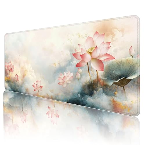 Tapis souris gamer rose XXL haute précision vitesse et surface étanche pour ordinateur