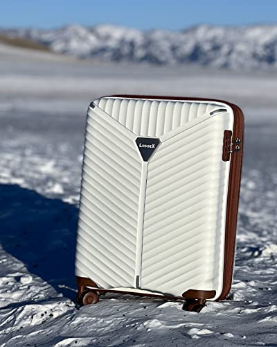 Luggex White Luggage Sets 3 Piece With Spinner Wheels - Expandable Carry On Suitcase Set Of 3 - Travel Lightweight Luggage Sets 3 Piece Without Usb Port #TOP4