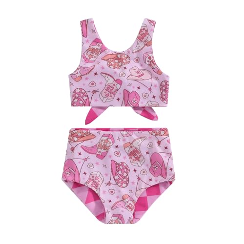Image of Dcohmch Toddler Girl Swimsuit 2t 3t 4t Pattern Floral Print Bikini Two Piece Bathing Suits Baby Girls Swimwear