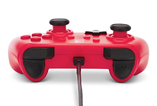 Mando con cable para Nintendo Switch rojo con joystick analógico y entrada de audio integrada 6