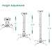 WALI Universal Ceiling Projector Mount, Extendable Arms (25.6''), Holds up to 44 lbs, Adjustable Height (PM-001-W), White
