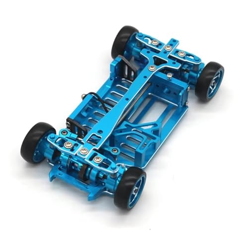 RC�J�[�̕i���� For Mini-q Q8 1/28 �����[�g�R���g���[���J�[�t���[�� ���^���A�b�v�O���[�h�A�N�Z�T���[ �h���t�g ���[�V���O DIY �g�ݗ��ăt���[���p(Blue)