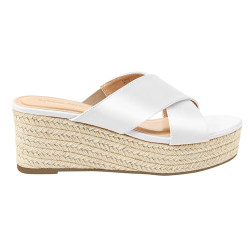 Sandales femme été espadrille compensées mules plateforme bout ouvert