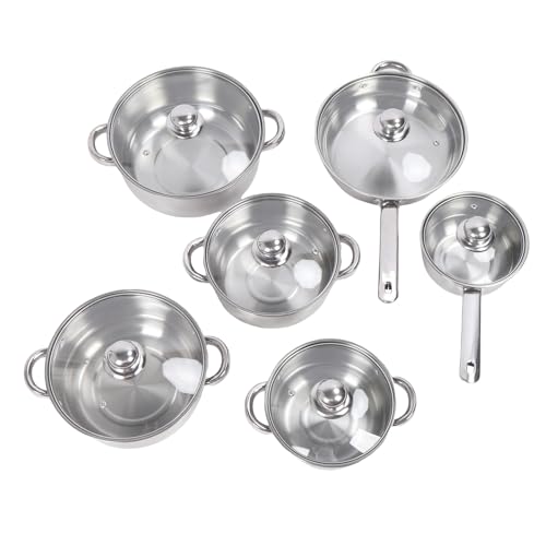 Fabater Ensemble de Casseroles et Poêles en Acier Inoxydable épaissi, Répartition Efficace de la Chaleur, 6 Pièces pour les Amateurs de Cuisine