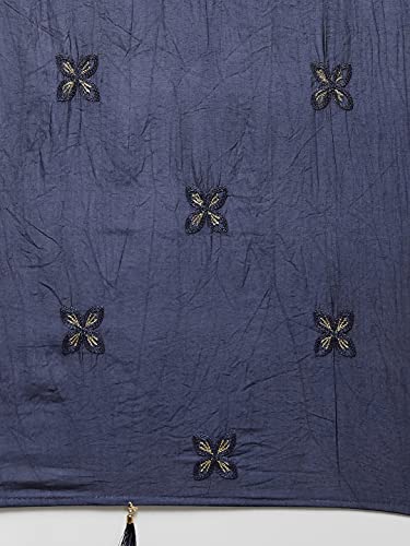 Image of YUFTA Women Beige & Blue Printed Dupatta Set