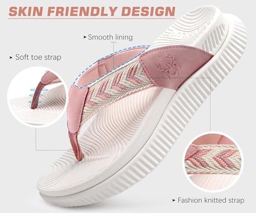 Image of KuaiLu Womens Orthotic Flip Flops with Arch Support Cushion Recovery Sandal