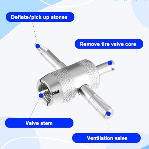 Image of 6 pcs 4-in-1 Tyre Valve Stem Remover 4-Way Valve Core Tools Tire Stem Core Wrench Installation Wheel Tool Multifunctional Repair Puller Tool for Bicycle Bike Automobile Car