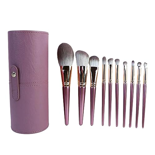 Juego de brochas de maquillaje con estuche, juego de brochas de maquillaje profesional con recipiente de almacenamiento, portátil, multifuncional, juego de viaje para sombras de ojos, base, polvo,