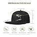 Fishing Rod Snapback Hats for Men Funny Fish Skull Beach Flat Brim Base Ball Cap Fashion Black Adjustable Fishing Hat for Fisherman Dad Women Fishbone Shark